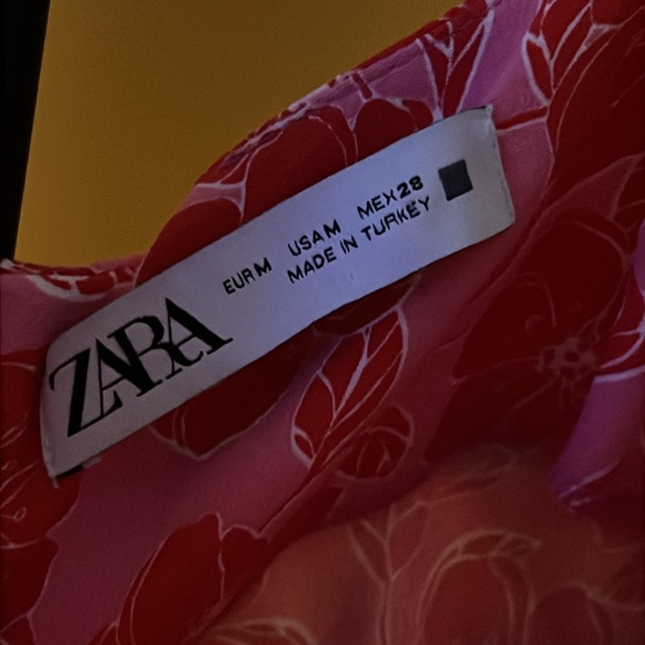 ZARA Floral Print Draped Mini Dress - Picture 8 of 13